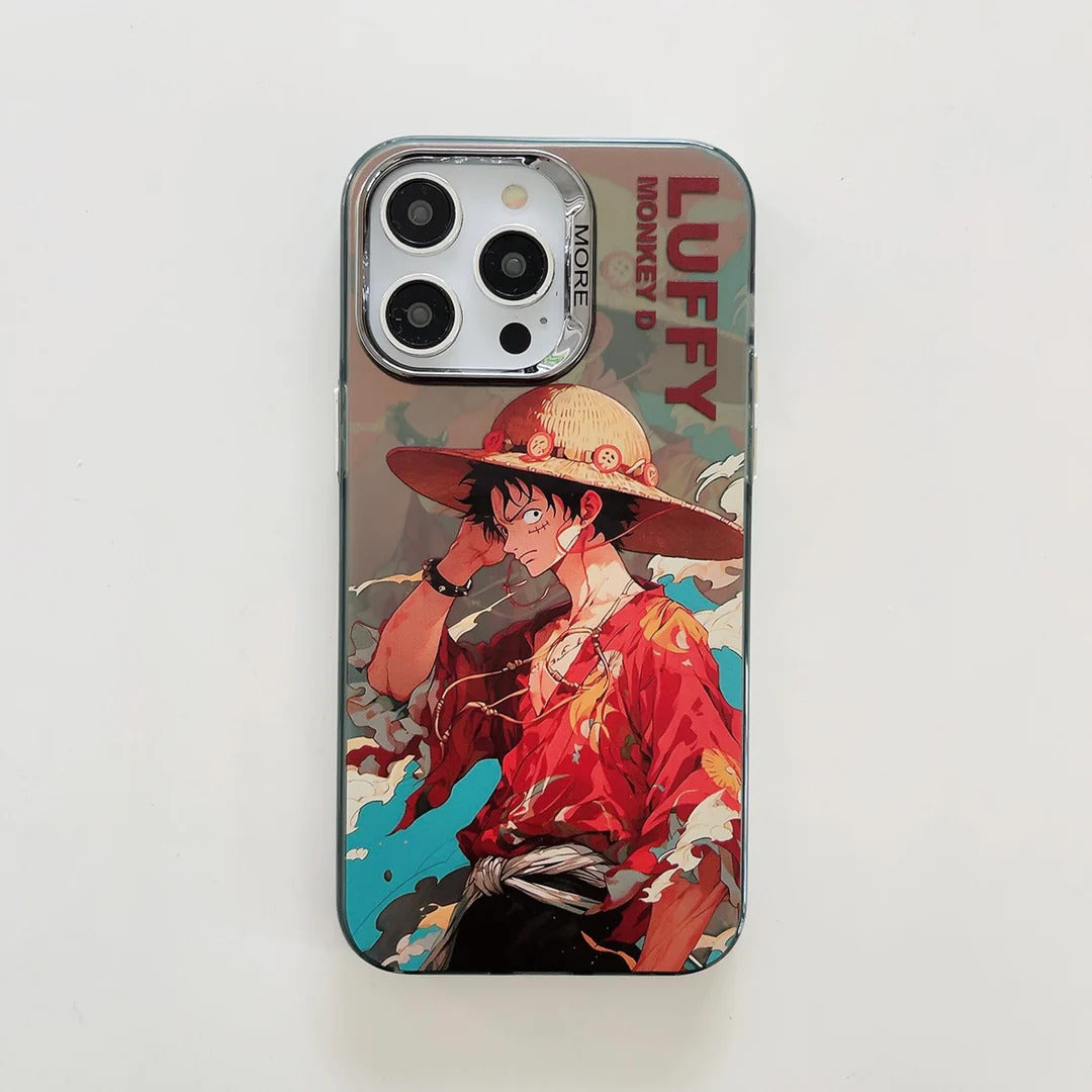 iPhone Series Anime 3D Texture Printed Case With Camera Bumper