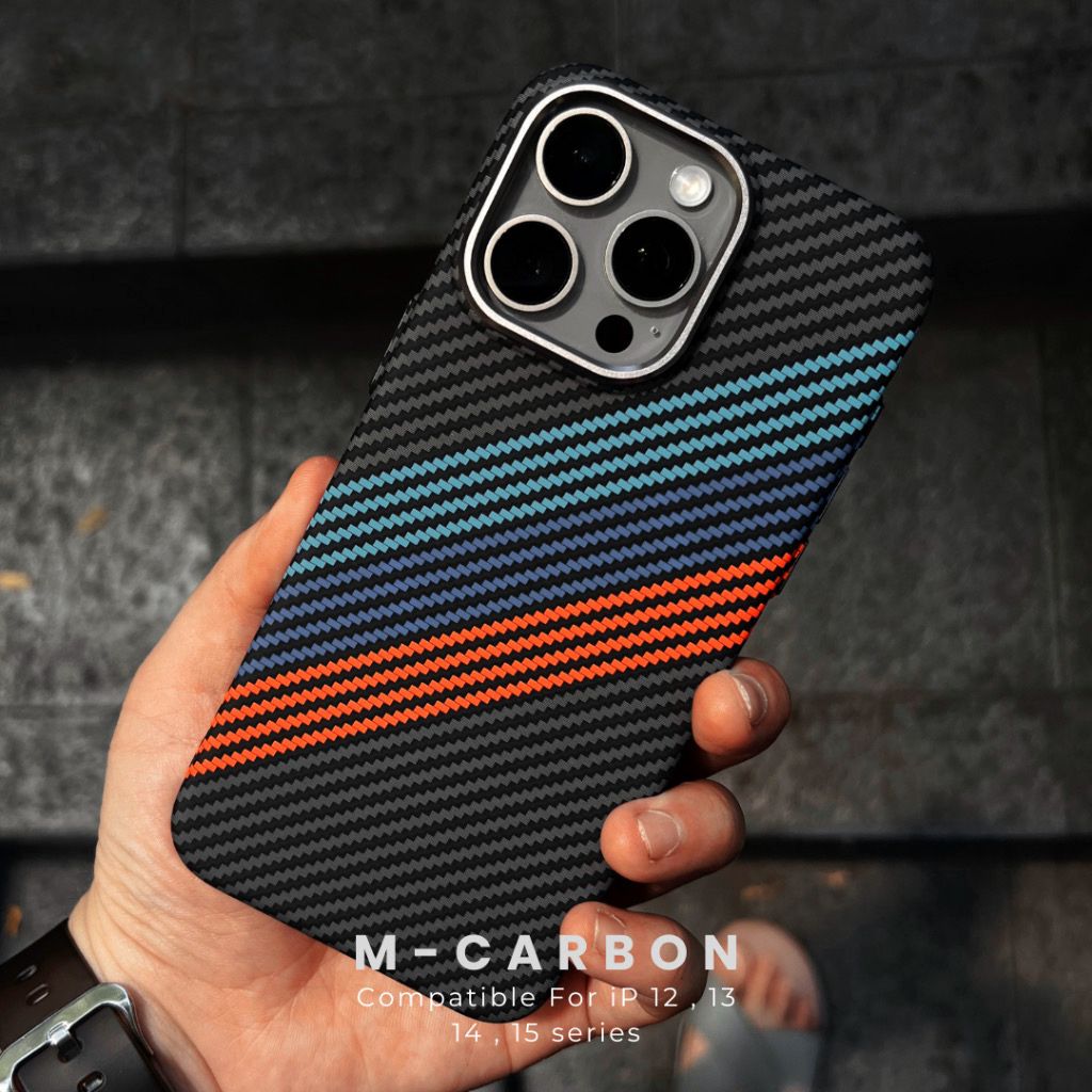 iPhone 15 Series BMW Carbon Fiber Attractive Case With Camera Bumper