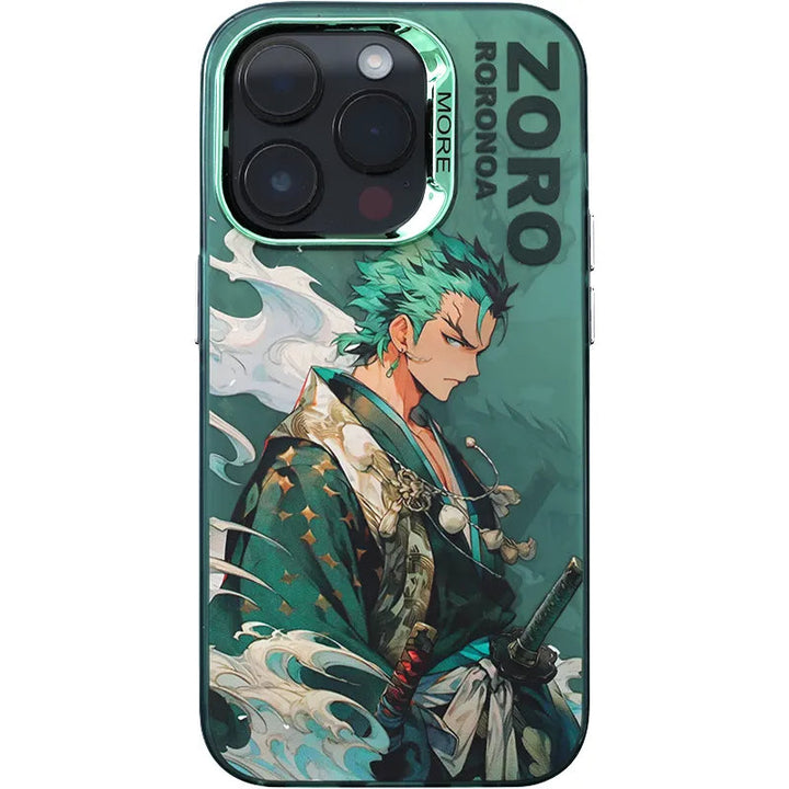 iPhone 13 Series One Piece Zoro Anime Case With Camera Bumper