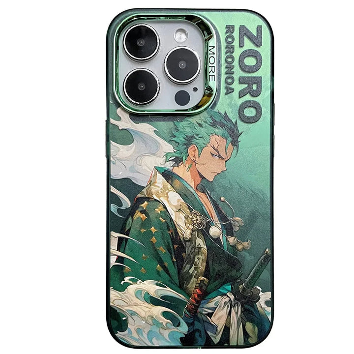 iPhone 13 Series One Piece Zoro Anime Case With Camera Bumper