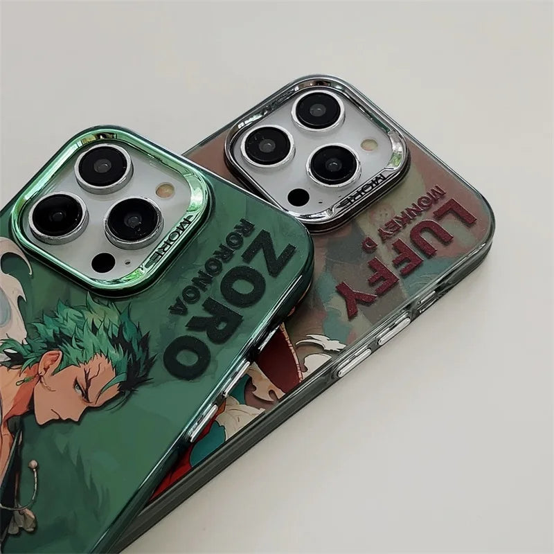 iPhone 13 Series One Piece Zoro Anime Case With Camera Bumper