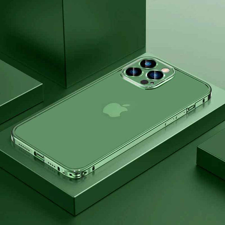 iPhone 12 Series Slim Metal Lock case with Camera Lens Protector