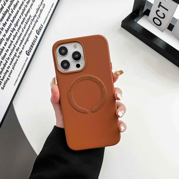 iPhone 11 Series Premium Leather Design Magsafe Back Case