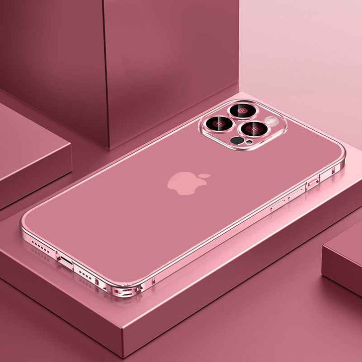 iPhone 13 Series Slim Metal Lock case with Camera Lens Protector