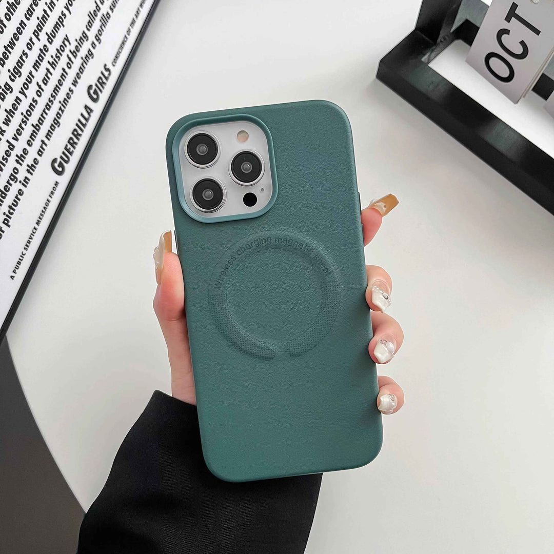 iPhone 11 Series Premium Leather Design Magsafe Back Case