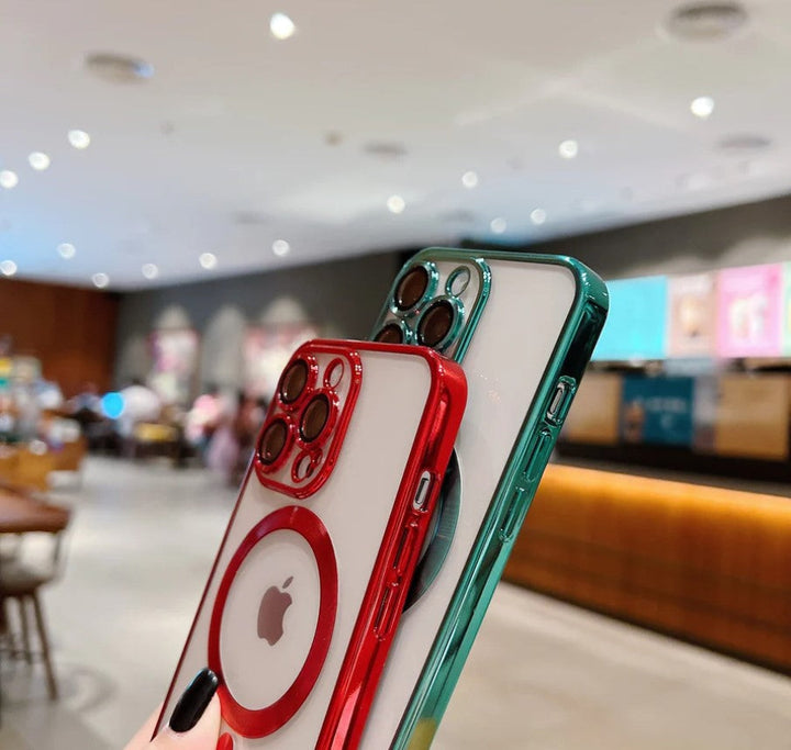 iPhone 15 Series Magsafe Plating Luxury Soft Magnetic protection Case With Camera Lens Protection