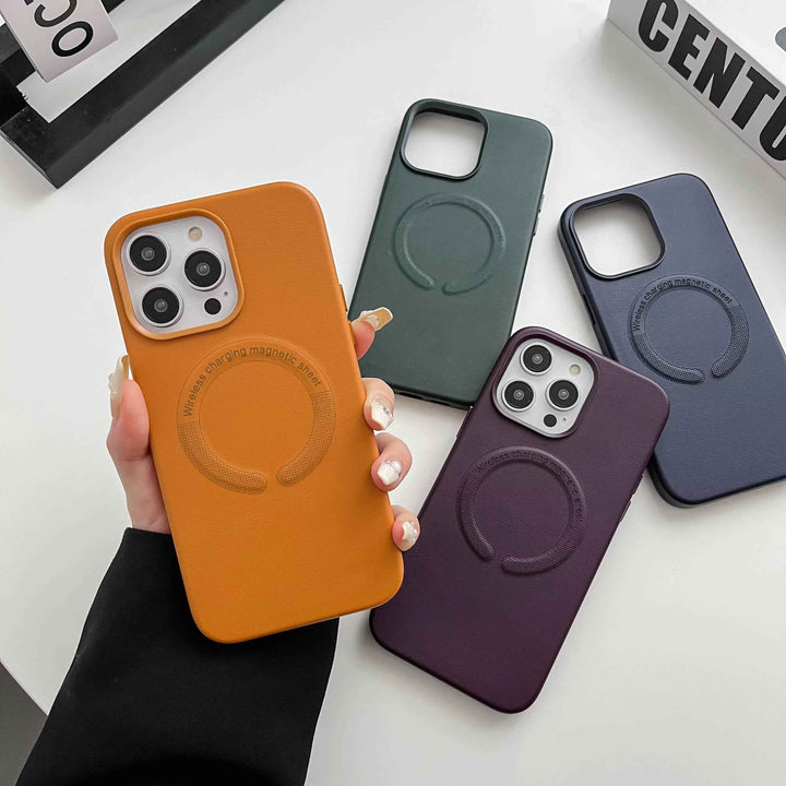 iPhone Series Premium Leather Design Magsafe Back Case