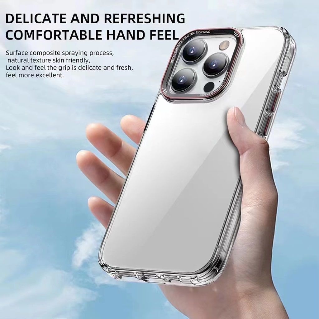 iPhone 14 Series Transparent Acrylic New Design case With Colored Border And Camera Bumper